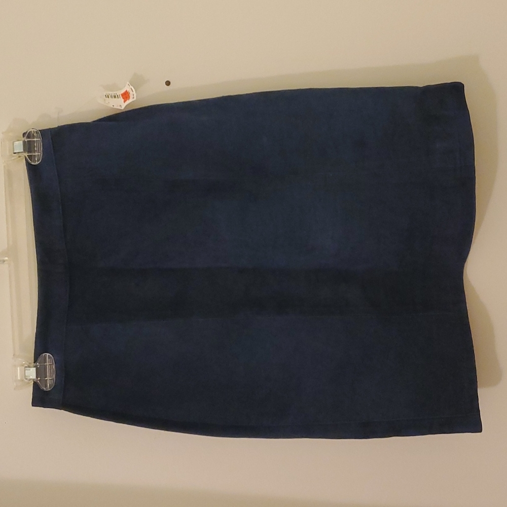 Vintage Global Identity Blue Suede Skirt